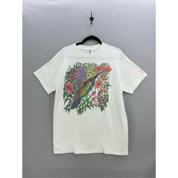 Vintage Delta Womens Nathaniel Miller Texas Hummingbird Art Graphic T-Shirt Size - Picture 8 of 8